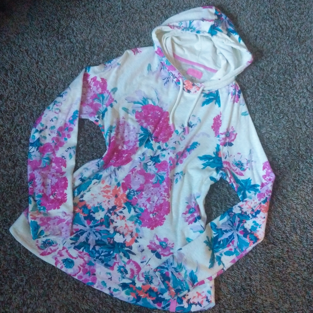 Joules size 14 Neon Floral Hooded Sweatshirt